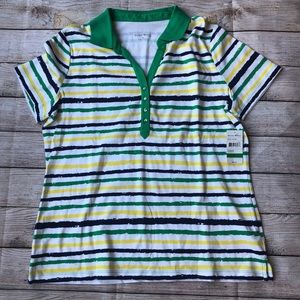 Studio Works Shirt Polo Top NWT Petite Large